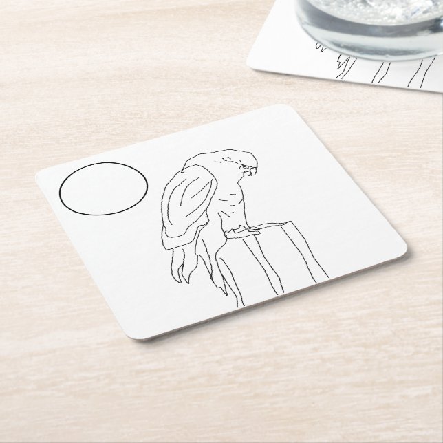 Paper Coaster Set - Falcon to Color (Angled)