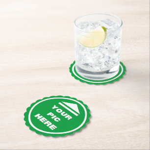 Paper Coaster (set of 6) - Add Image - Scalloped