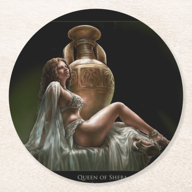Paper Coaster w/Queen of Sheba by Lindsay Archer (Front)