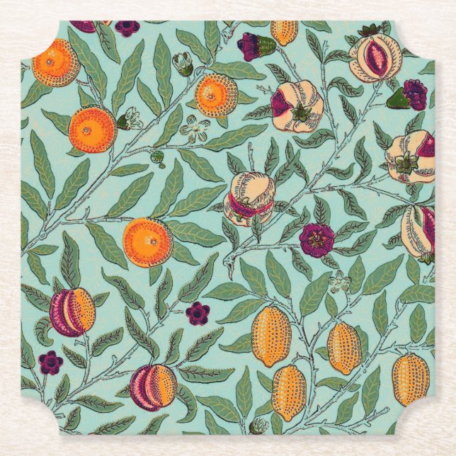 PAPER COASTER : WILLIAM MORRIS : POMEGRANATES  (Front)