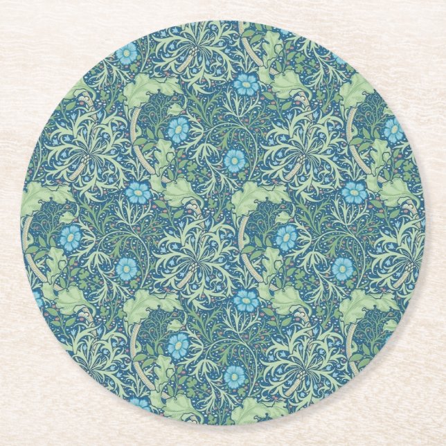 PAPER COASTER : WILLIAM MORRIS : SEAWEED (Front)