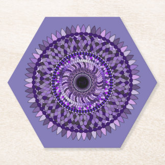 paper coaster with a purple mandala design