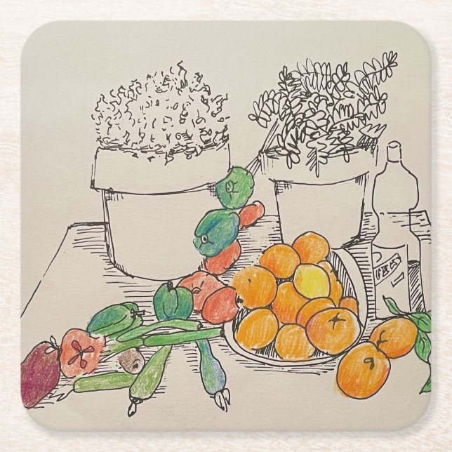 Paper Coaster with Oranges (Front)