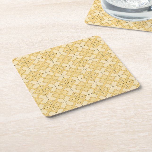Paper Coaster - Woven Lattice Three Shades (Angled)