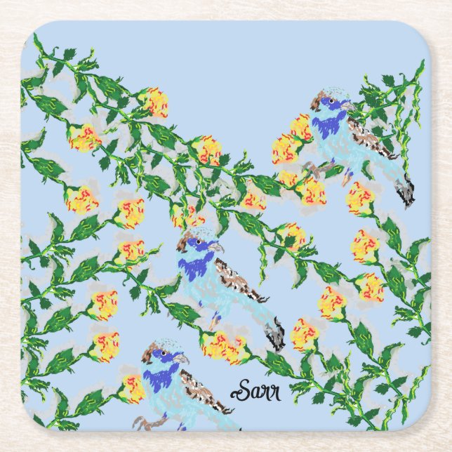 Paper Coasters : Singing Sparrows  (Front)