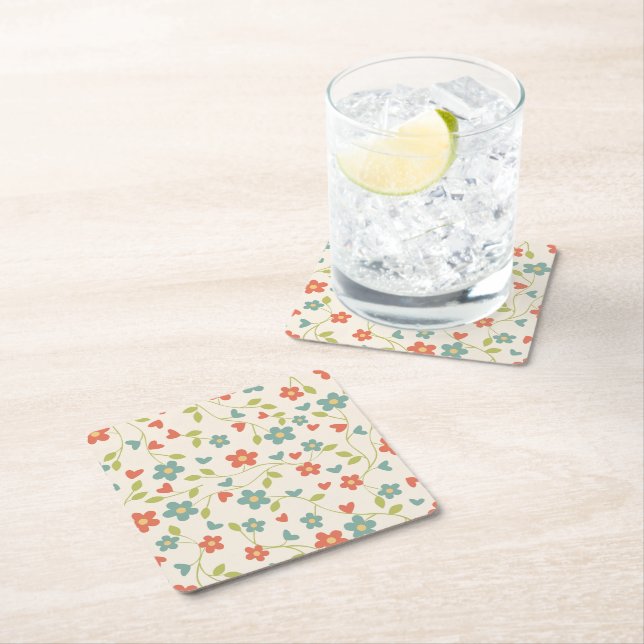 Paper Coasters with Flowers (Insitu)