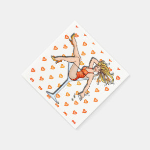 PAPER COCKTAIL NAPKINS - GIRL IN A MARTINI GLASS 2