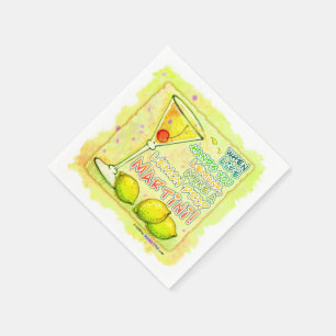 PAPER COCKTAIL NAPKINS - MAKE A LEMON DROP MARTINI