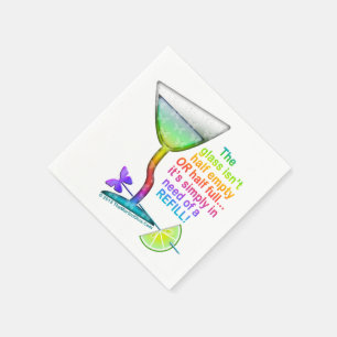 PAPER COCKTAIL NAPKINS - MARTINI GLASS HALF FULL