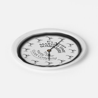 PAPER COCKTAIL PLATES - ALWAYS MARTINI TIME CLOCK