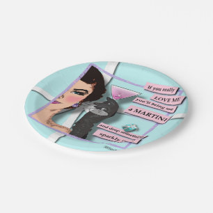 PAPER COCKTAIL PLATES - DIAMONDS & MARTINIS