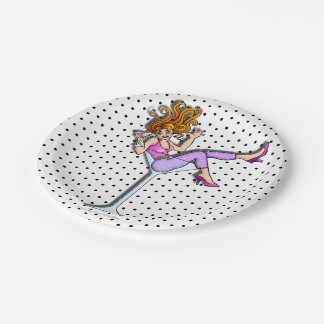PAPER COCKTAIL PLATES - GIRL IN A MARTINI GLASS