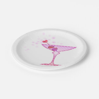PAPER COCKTAIL PLATES - PINK MARTINI GLASS