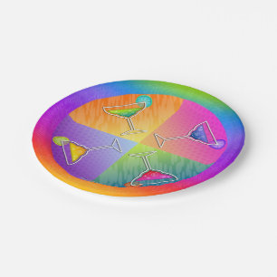 PAPER COCKTAIL PLATES - POP ART MARGARITA GLASSES