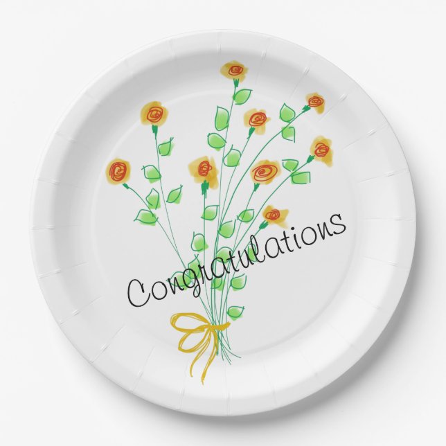 Paper Congratulations Plate (Front)