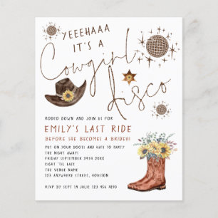 PAPER Cowgirl Disco Bachelorette Invitation