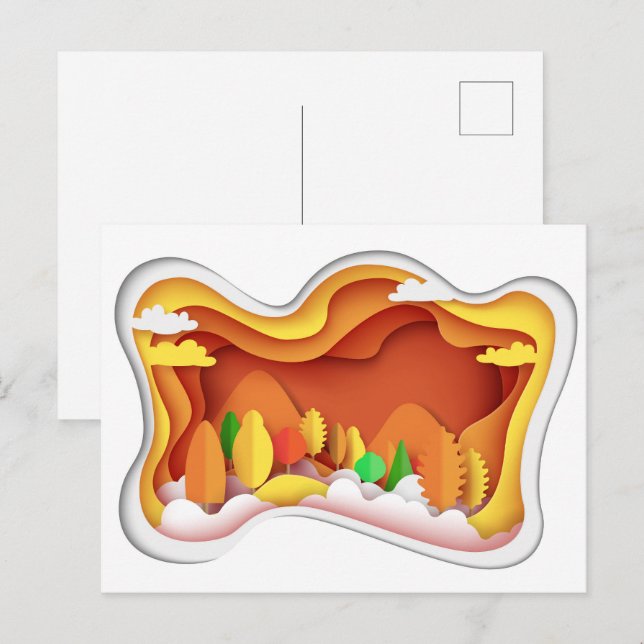 Paper Craft Autumn Fall Colors  Postcard (Front/Back)
