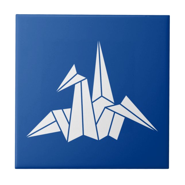 Paper Crane Ceramic Tile (Front)