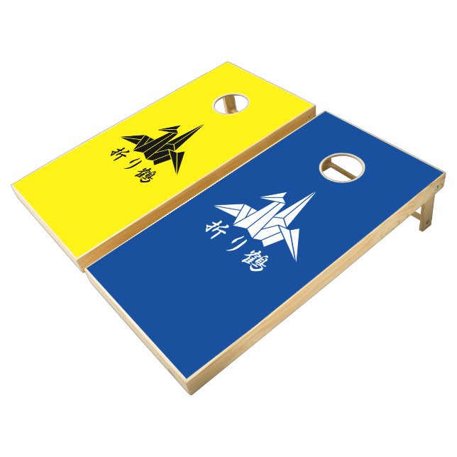 Paper Crane Cornhole Set (Angled)