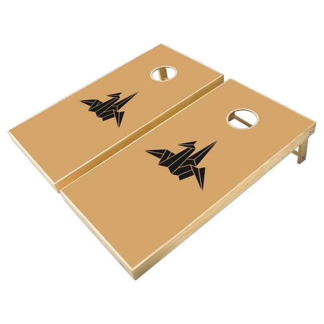 Paper Crane Cornhole Set (Angled)