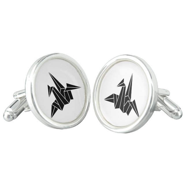 Paper Crane Cufflinks (Angled)
