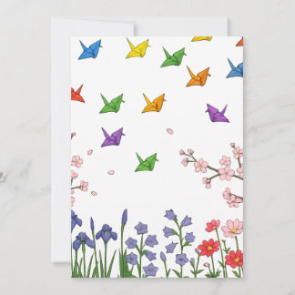 Paper Crane Garden Thank You Card