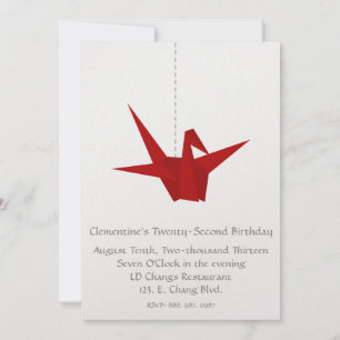 PAPER CRANE INVITATATION INVITATION