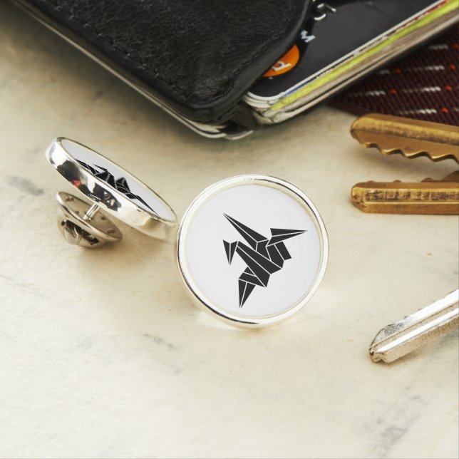 Paper Crane Lapel Pin (In Situ)