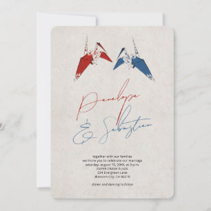 Paper Crane Love Wedding Invitation