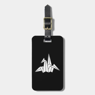 paper crane luggage tag