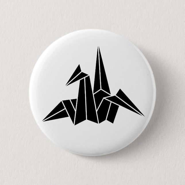 Paper Crane Pinback Button (Front)