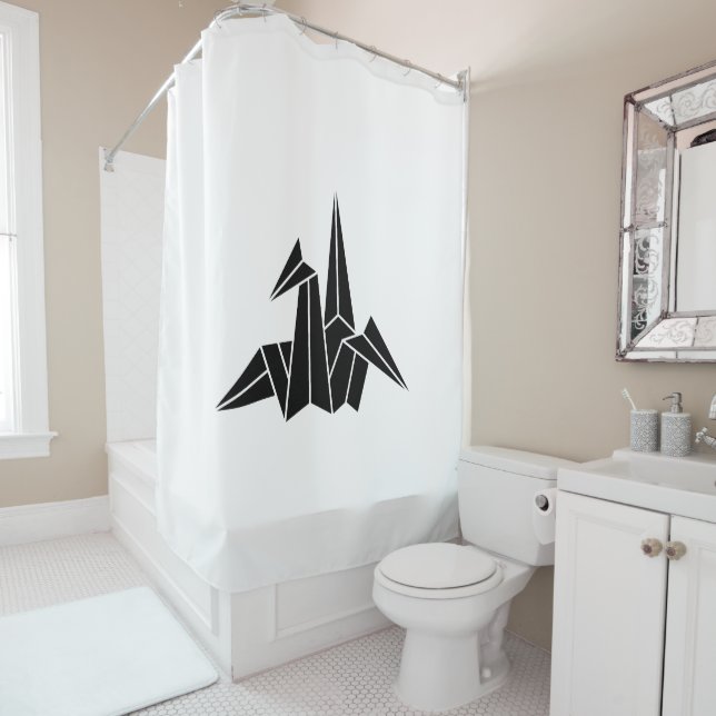 Paper Crane Shower Curtain (In Situ)