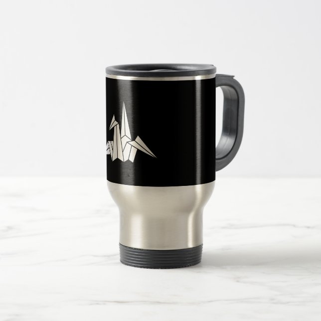 paper crane travel mug (Front Right)
