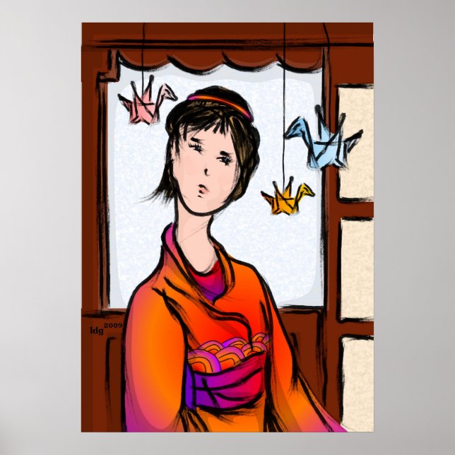 Paper Cranes in Flight Poster (Front)