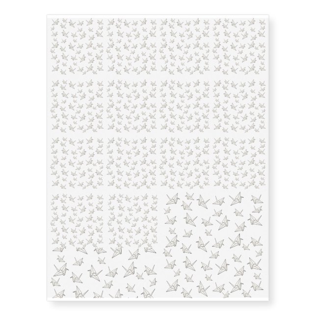 Paper cranes pattern temporary tattoos (Front)