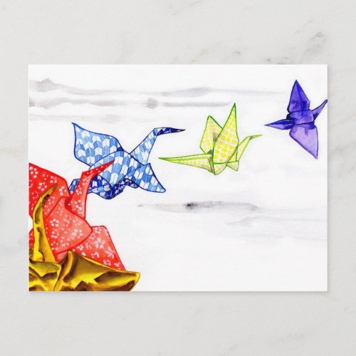 Paper Cranes Postcard