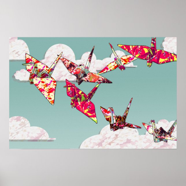 Paper Cranes Poster Print (Front)