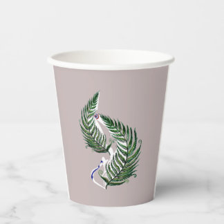 Paper cup Aotearoa Country Shape Fern with Text