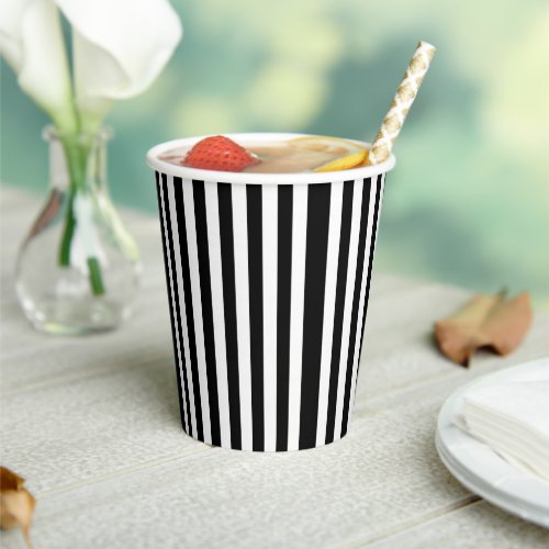 Paper Cup Black  White Stripe
