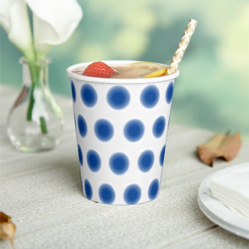 Paper cup _ Blue Dots with Diffused Edges