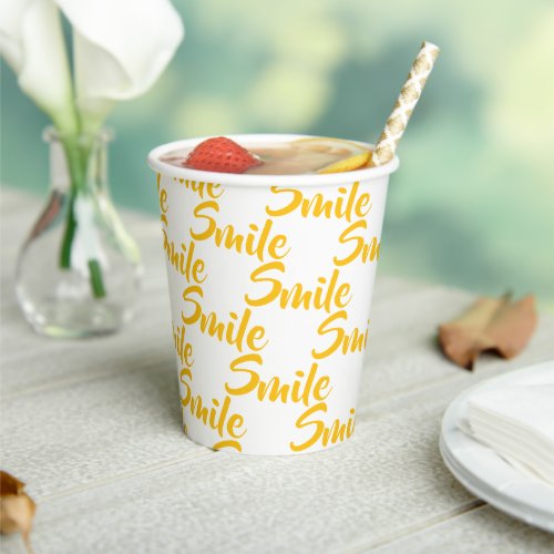 Paper Cup Burnt Yellow Smile