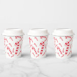 Paper Cup - Candy Canes in Red
