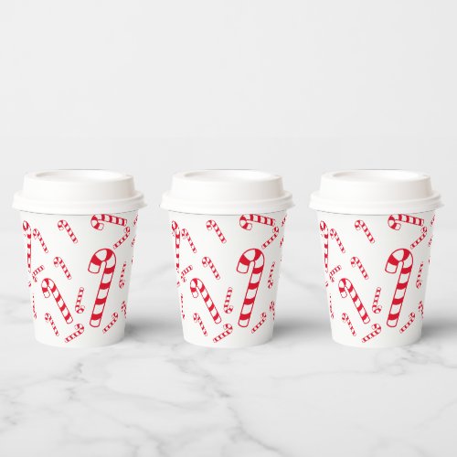 Paper Cup _ Candy Canes in Red