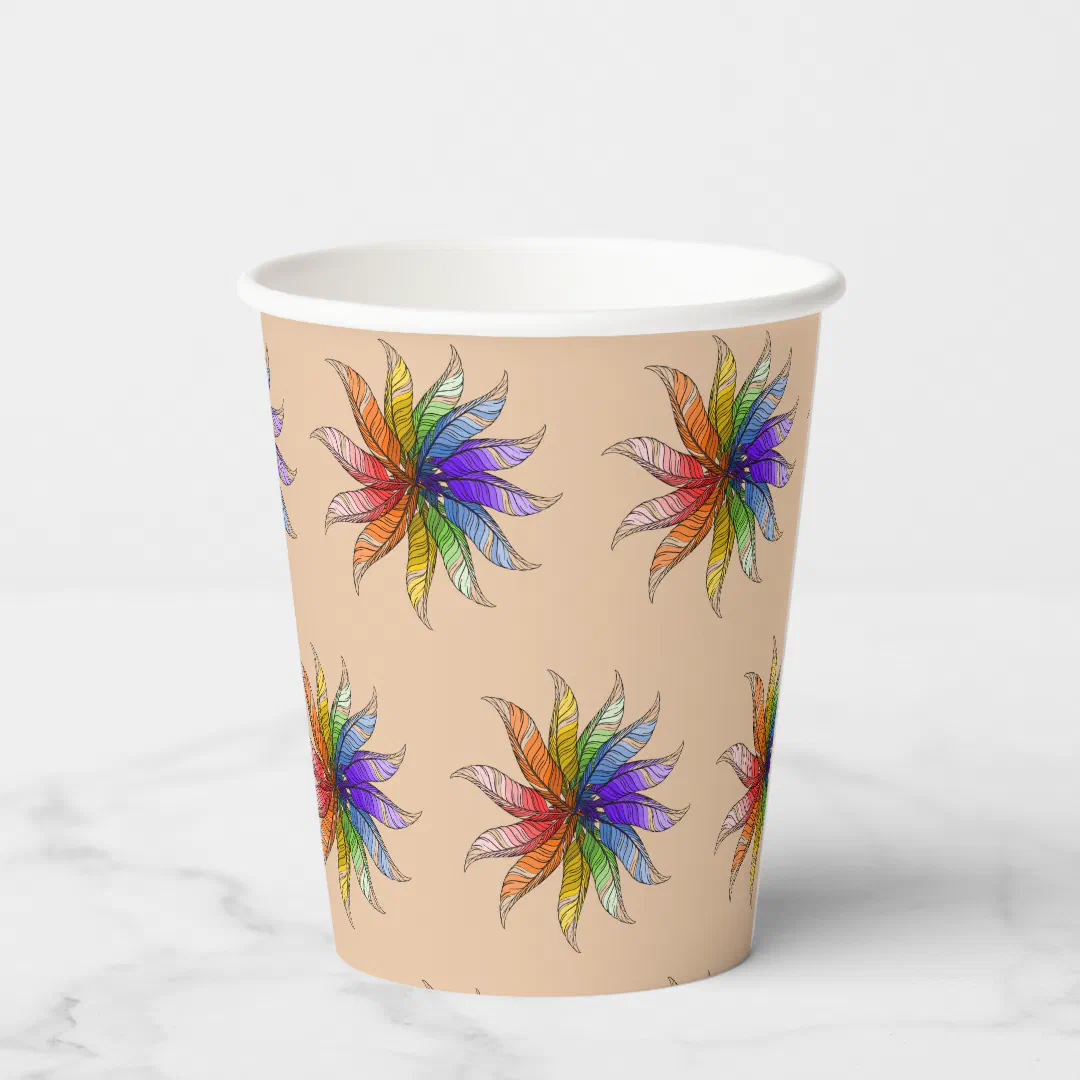 Paper Cup - Feather Color Wheel (Back)