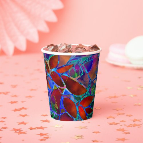 Paper Cup Floral Abstract Stained Glass