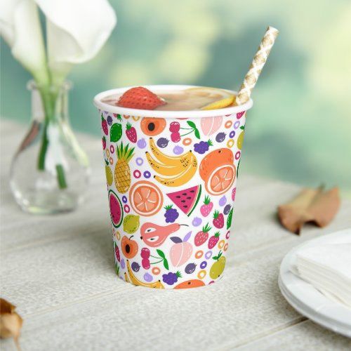 Paper cup fruit background