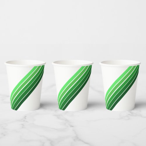 Paper Cup _ Green Diagonal Stripes