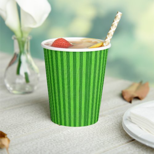 Paper Cup Green Stripe