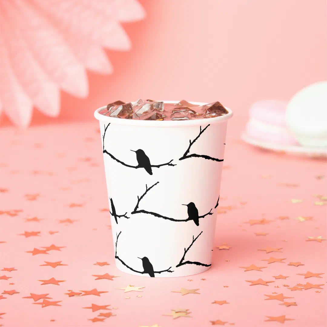 Paper Cup - Hummingbird on Branch (Insitu)