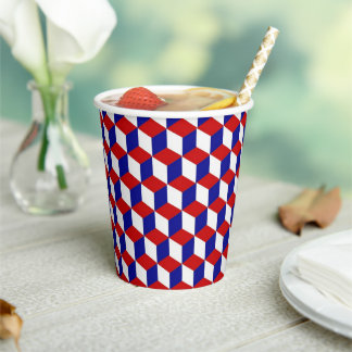 Paper Cup - Illusion in Red, White, and Blue